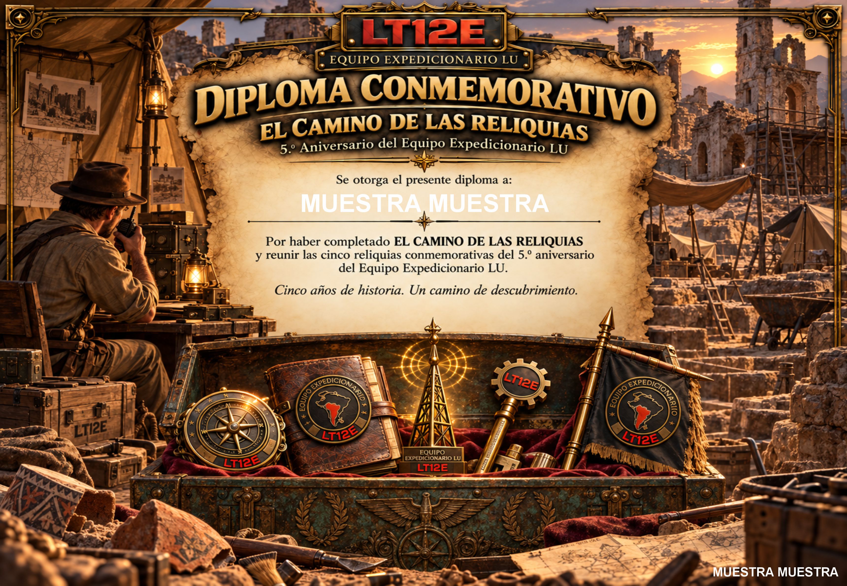 Diploma conmemorativo LT12E - El Camino de las Reliquias
